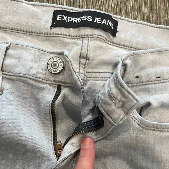 Express Jeans Womens Legging Mid Rise Stretch Denim Cotton Blend Light Grey Sz 6 - Picture 6 of 11